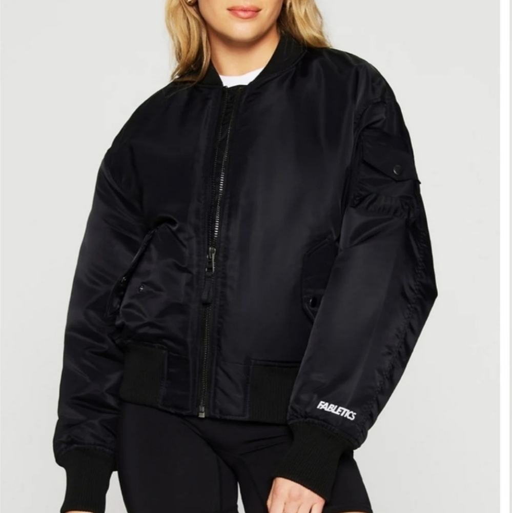 Fabletics Black Iconic Bomber Jacket - image 1